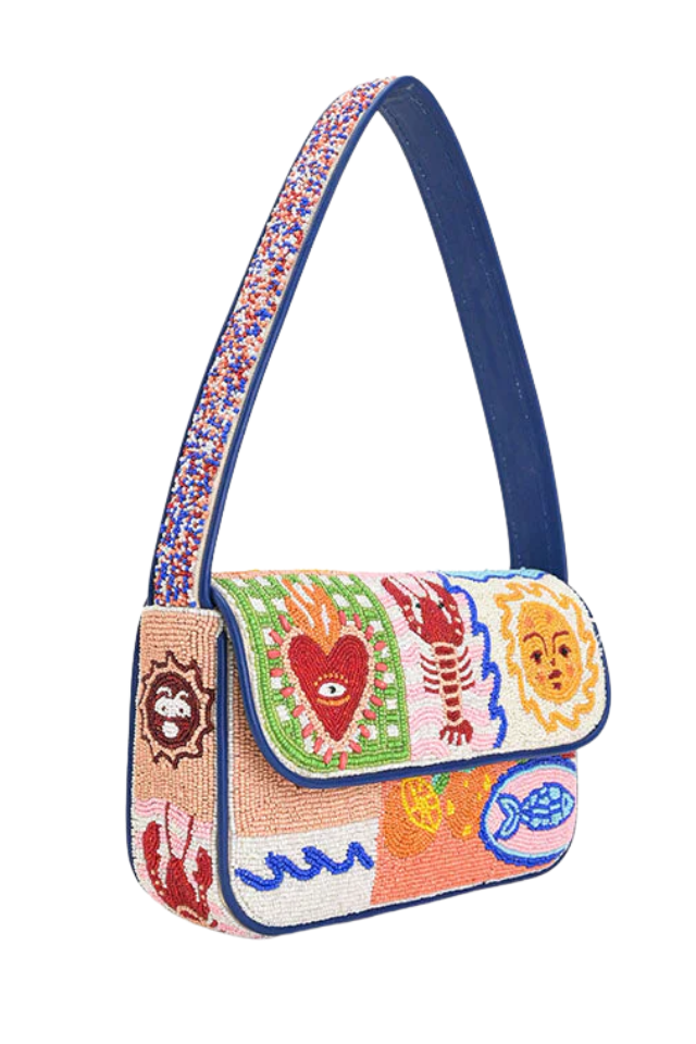 PRE-ORDER A&B Beaded Shoulder Bag - Sun & Sea