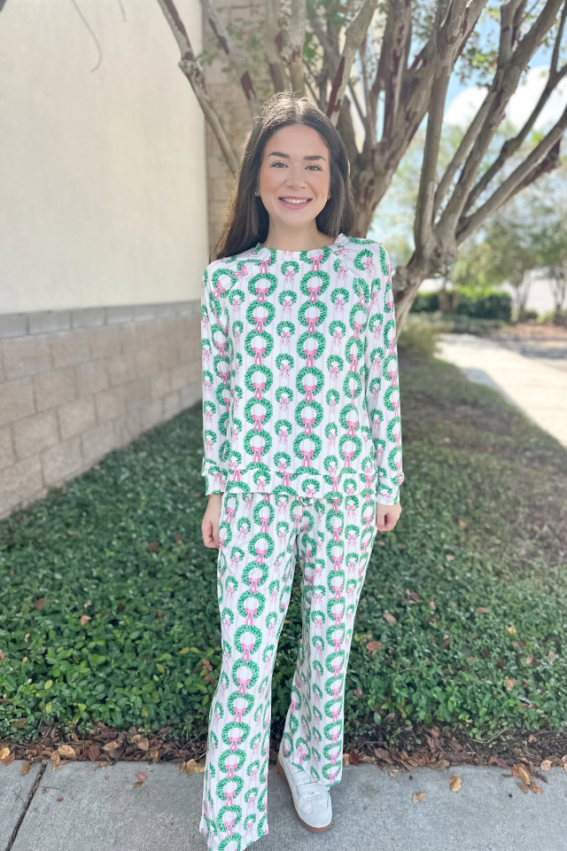 MS Annie Pants Set - Rosy Wreaths