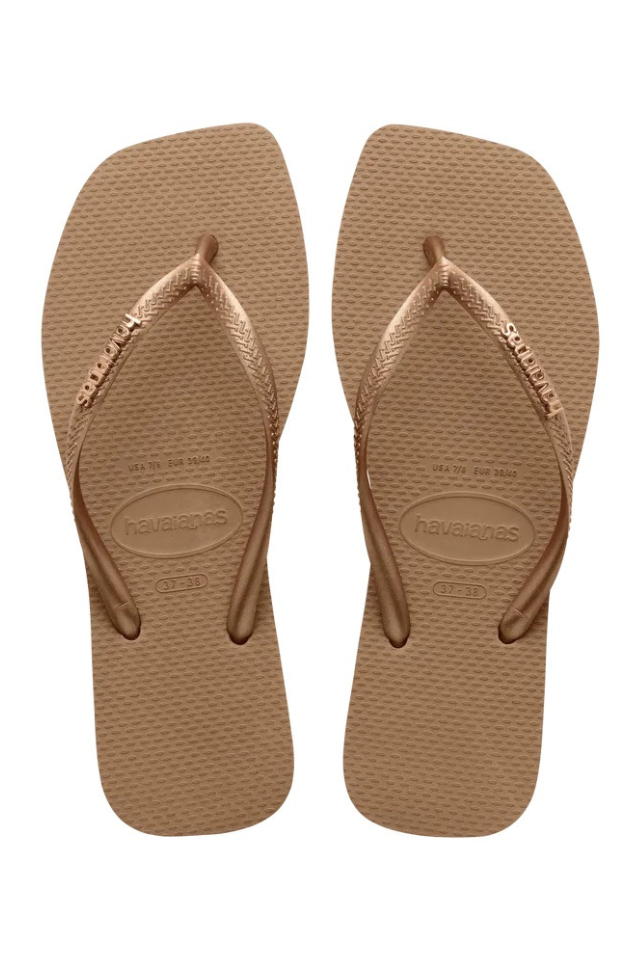 Havaianas Slim Square Logo - Rose Gold