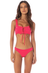 Maaji Light Pink Flower Red Flirt Bottom - Red