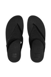 Fit Flop Lulu Crinkled-Shimmer Toe Post Sandals - Metallic Black