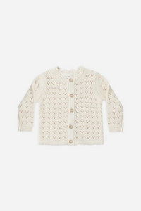 Quincy Mae Scalloped Cardigan - Natural