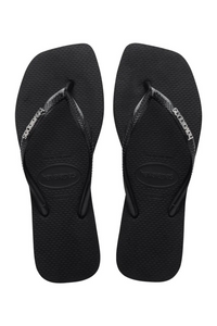 Havaianas Slim Square Logo - Metallic Black