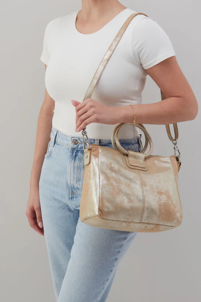 Sheila Medium Satchel- Saddle Stardust