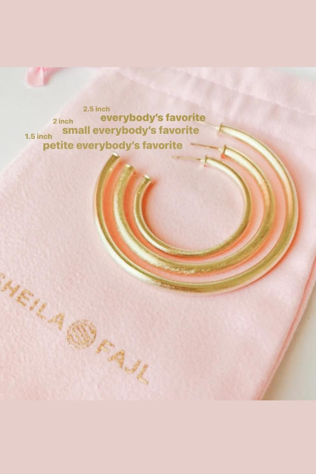 Sheila Fajl Petite Everybody's Favorite Hoops - Brushed Champagne