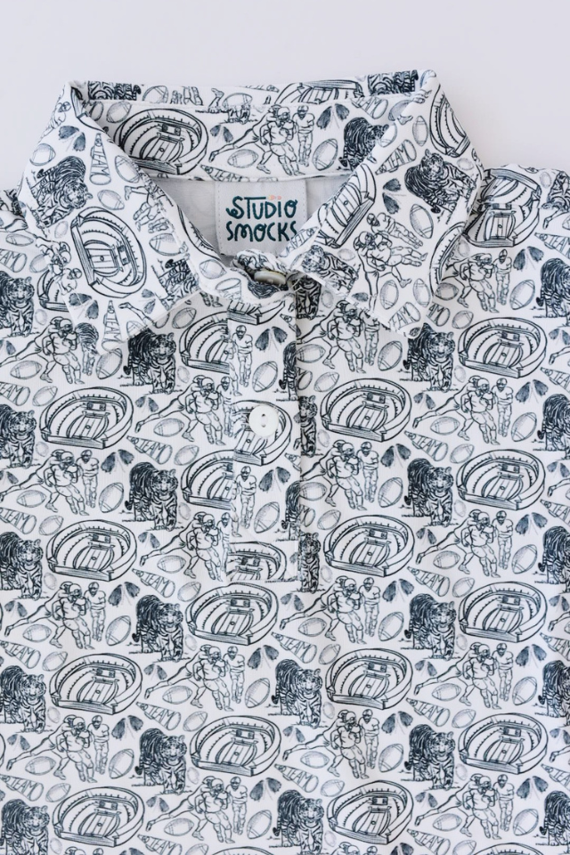 Studio Smocks Tiger Polo - Blue/White