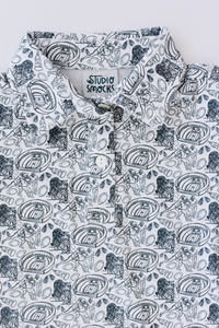 Studio Smocks Tiger Polo - Blue/White