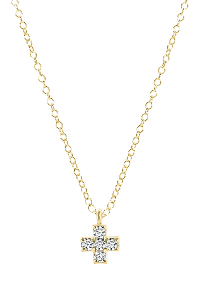 enewton 14kt Gold and Diamond Signature Cross Necklace
