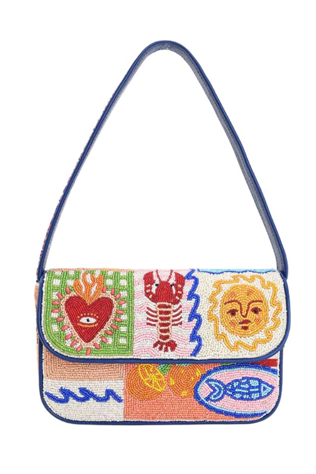 PRE-ORDER A&B Beaded Shoulder Bag - Sun & Sea
