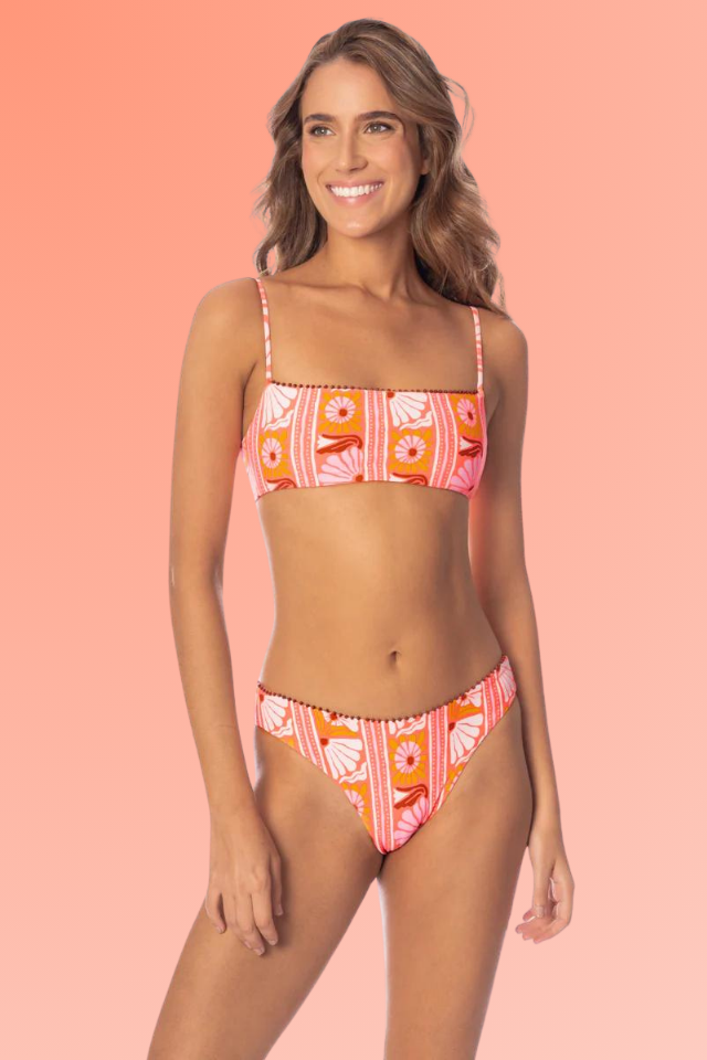 Maaji Peach Flowers Dallas Top - Orange