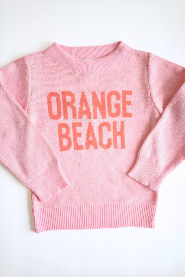 Orange Beach Crewneck Sweater -  Pink/Coral