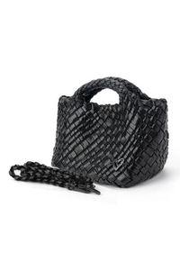 PreneLOVE Tiny Woven Tote - Metallic Black