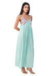 A&B Embellished Aqua Ariel Flared Maxi Dress