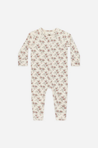 Rylee + Cru Organic Long John Pajamas - Holiday Floral