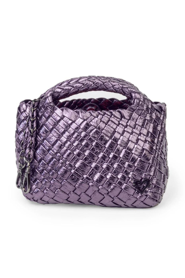 PreneLOVE Tiny Woven Tote - Metallic Purple