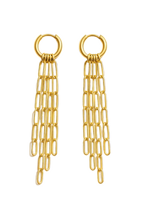 Ellie Vail Olandria Drop Chain Huggie Hoop Earring - Gold