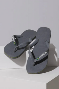 Havianas Kids Brazil Logo Sandal - Steel Grey/Steel