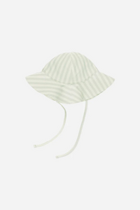 Quincy Mae Sun Hat - Mint Stripe