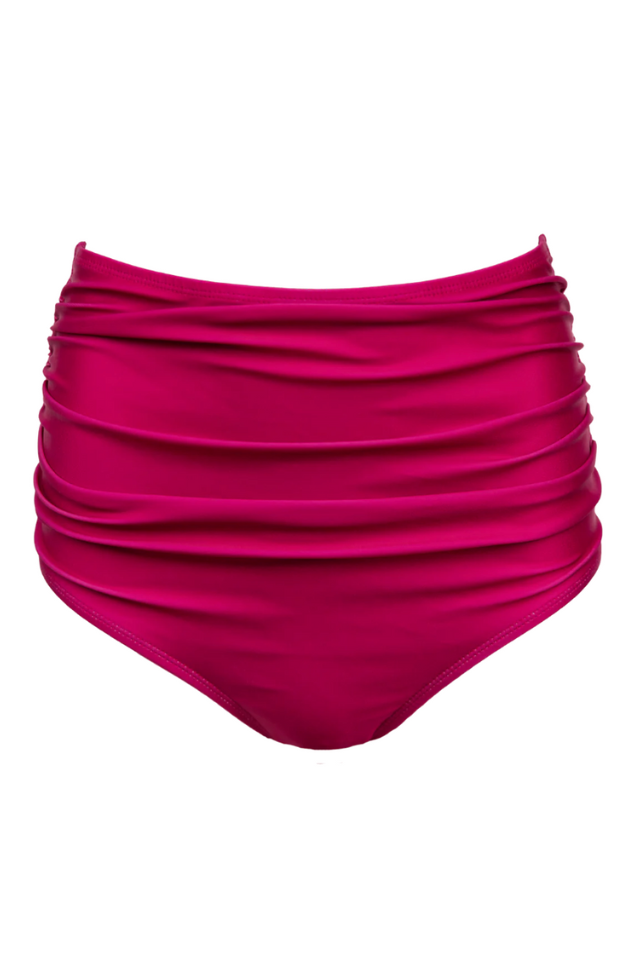 Nani Ruched High Rise Bottom - Berry