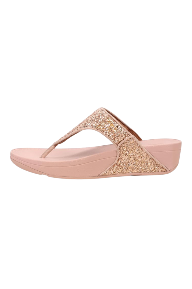 Fit Flop Lulu Multi Tonal Glitter Toe Post Sandal - Nude Rose Mix