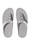 Fit Flop Fino Crystal-Chain Leather Toe Post Sandals - Classic Beige