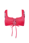 Maaji Light Pink Flower Red Dazzle Top - Red