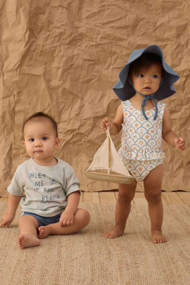 Rylee + Cru Skirted One-Piece - Nautical