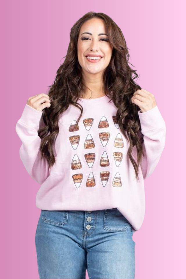 JM Candy Corn Sweater - Bashful Pink