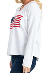Town Pride Intarsia Jersey Women's VNeck Sweater Flag - White Combo