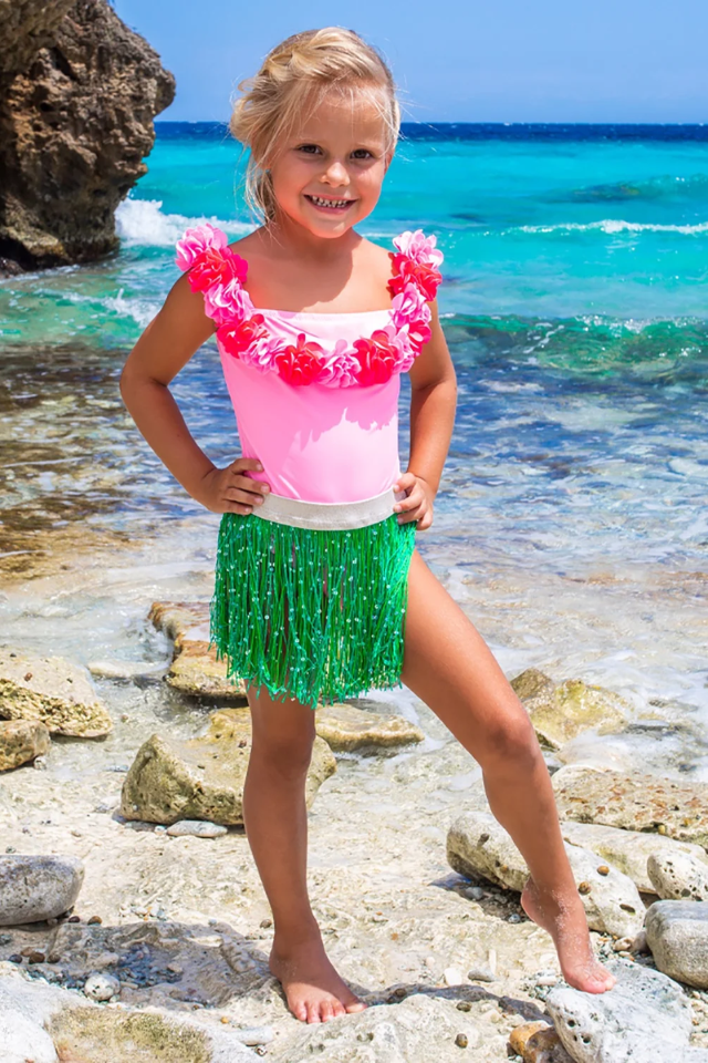 SC Hula Lei 1pc and Skirt - Light Pink