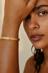Ellie Vail Nic Herringbone Bangle Bracelet - Gold