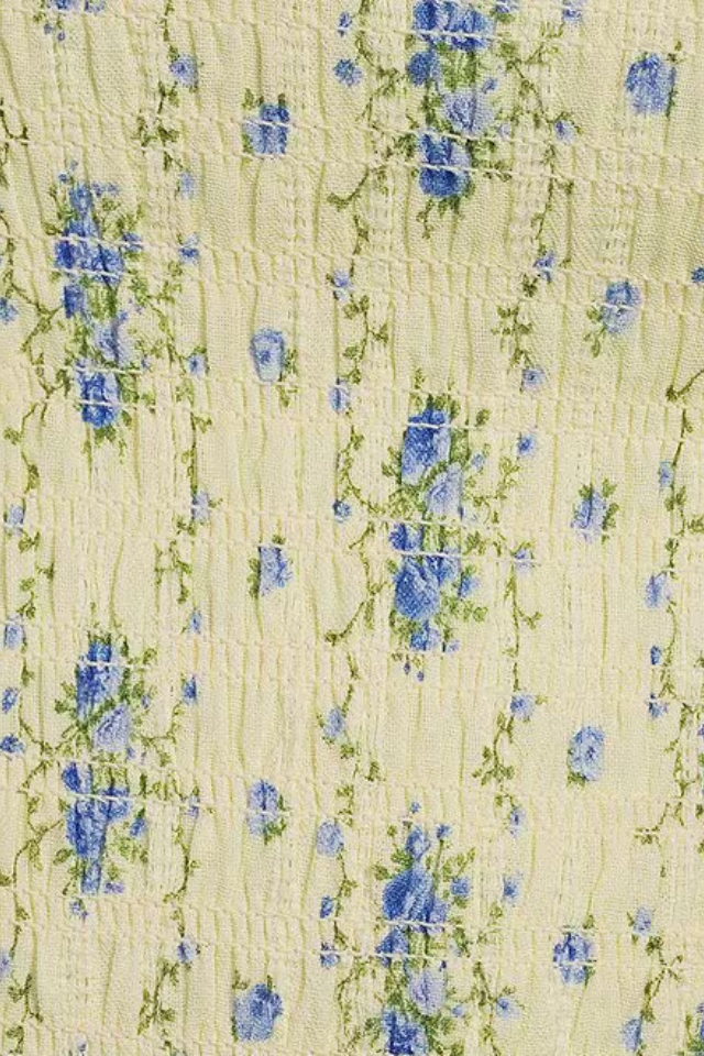 KatieJ NYC Sunny Tie Top - Creme Stripe Floral