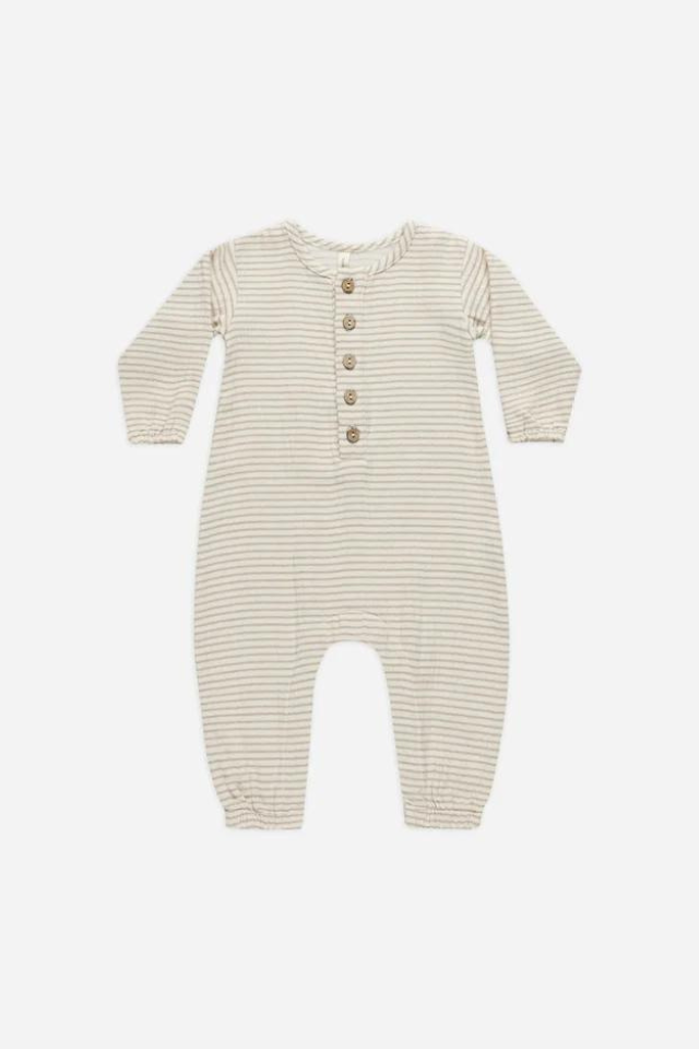 Quincy Mae Woven Jumpsuit - Basil Stripe