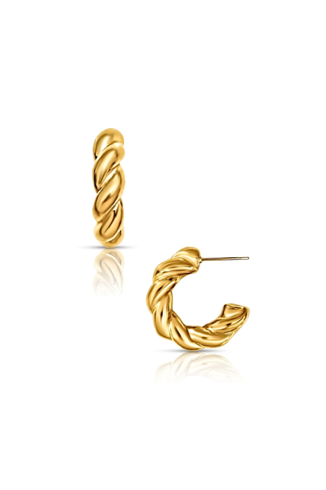 Ellie Vail Saige Twist Mini Hoop Earring - Gold