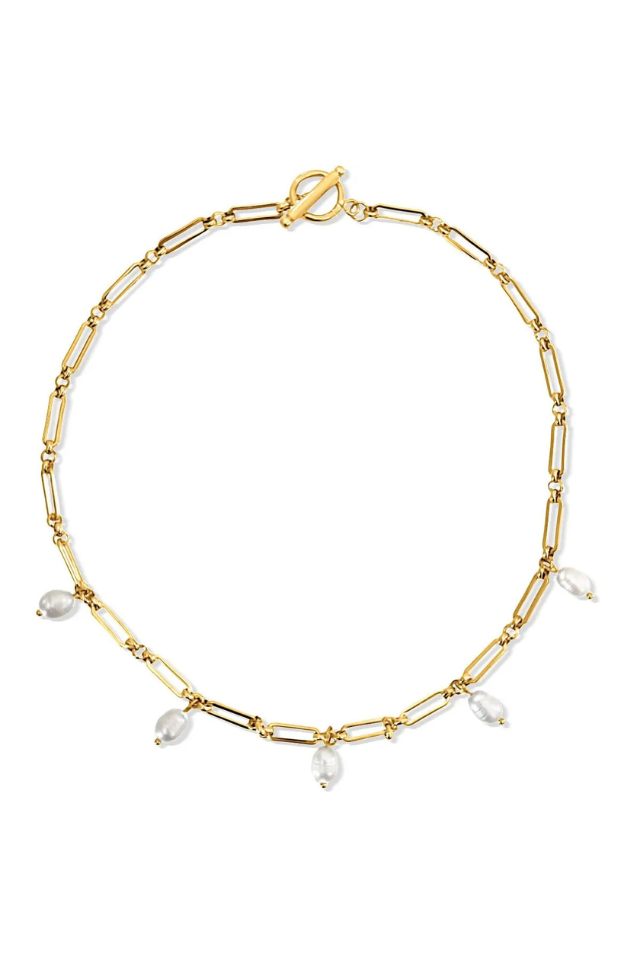 Ellie Vail Kendall Toggle Chain Pearl Necklace