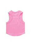 iScream Cropped Ribbed Racerback Tank Top - Rose