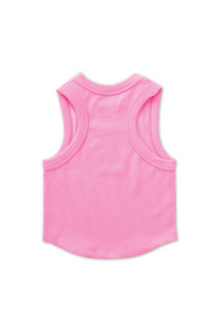 iScream Cropped Ribbed Racerback Tank Top - Rose