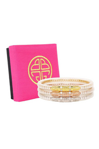 BuDhaGirl Three Queens All Weather Bangles - Clear Crystal