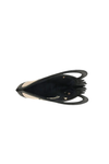 A&B Black Trim Fish Raffia Handheld Clutch