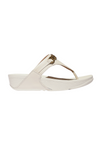 Fit Flop Lulu Square Chain Leather Toe Post Sandal - Paris Beige
