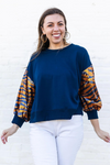 MS Millie Sweatshirt - Navy & Orange