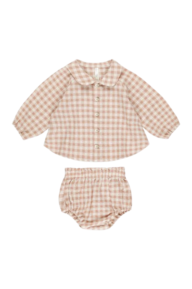 Rylee + Cru Nellie Set - Pink Gingham