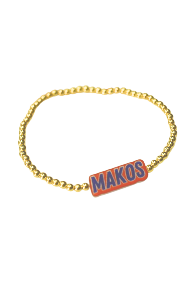 BB Acrylic Makos Beaded Gold Bracelet - 6.75