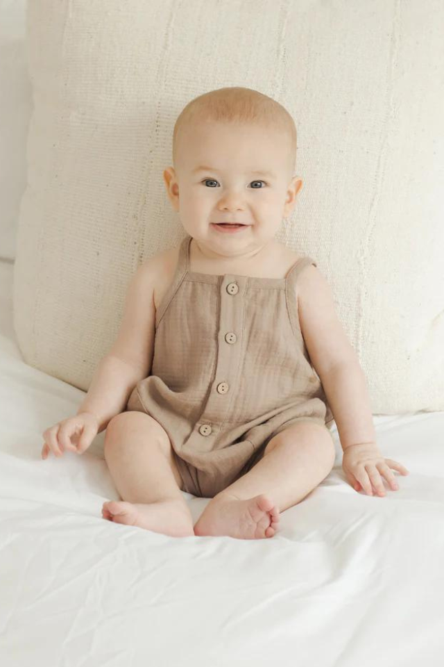 Quincy Mae Oakley Romper - Oat