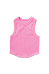 iScream Cropped Ribbed Racerback Tank Top - Rose