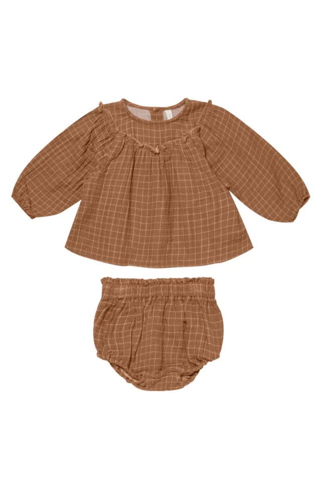 Balloon Sleeve Blouse & Bloomer Set