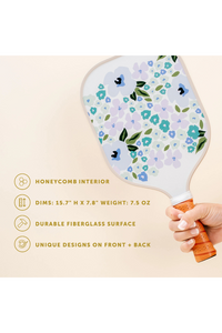 Darling Effect Pickleball Paddle - Lively Floral Periwinkle