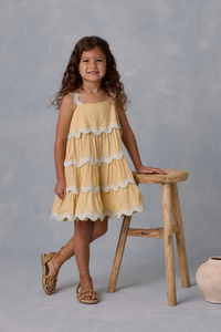 Rylee + Cru Ric Rac Dress - Yellow