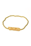 BB Acrylic WWJD Beaded Gold Bracelet - 6.75