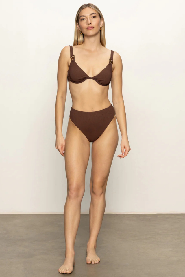 Sanctuary Swim High Leg High Rise - Espresso
